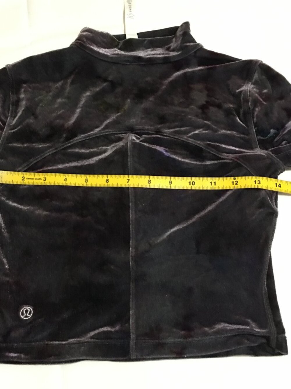 Lululemon All Aligned Crushed Velvet Long Sleeve Crop Top Size 4 Mock Neck Velor - Picture 7 of 8
